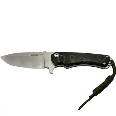 outdoor knife - black moon - clear blade - gold logo